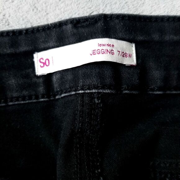 SO Jeans Women's 7/28W Black Low Rise  Jegging - Picture 7 of 11